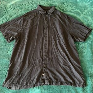 Nat Nast Blue Silk Button Up Top